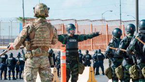 US Customs and Border Protection agents participate in a training exe