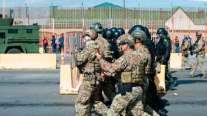 US Customs and Border Protection agents participate in a training exe
