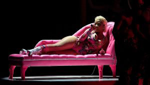 Trinidadian-US rapper Nicki Minaj performs during the MTV Europe Musi