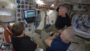 Astronauts watch ten minutes of live World Cup matches