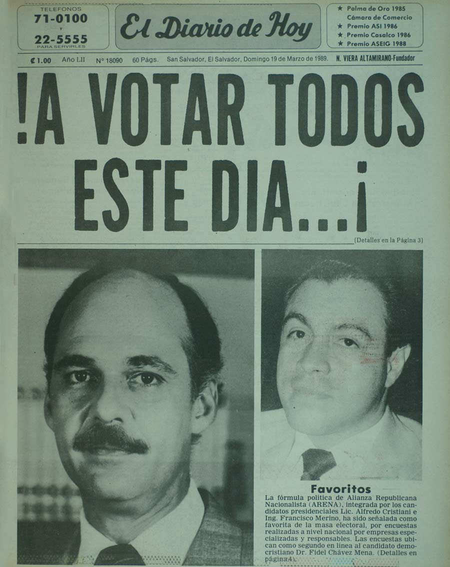 El día que ARENA ganó por primera vez la presidencia en El Salvador con