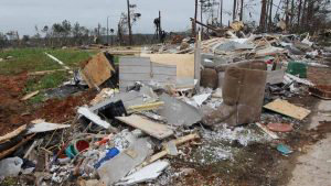 Damage is seen from a tornado which killed at least 23 people in Beau