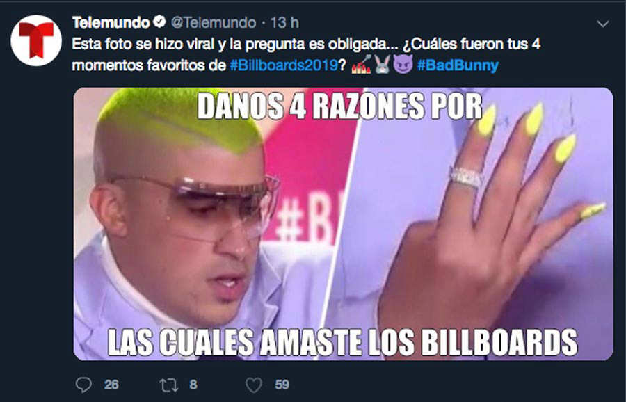 Look De Bad Bunny En Los Premios Billboard 2019 Hace Estallar Los Memes En Las Redes Sociales 