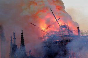 Incendio en la catedral de Notre Dame de Pars