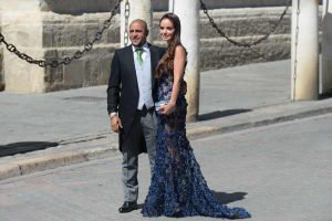 Brazilian football player Roberto Carlos and his wife Mariana Luccon
