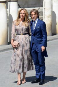 Real Madrid's Croatian midfielder Luka Modric and his wife Vanja Bosn