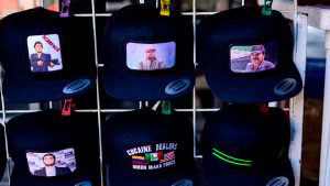 Caps bearing the image of Mexican drug lord Joaquin 