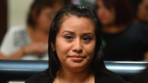 Salvadorean rape victim Evelyn Hernandez is pictured at Ciudad Delgad