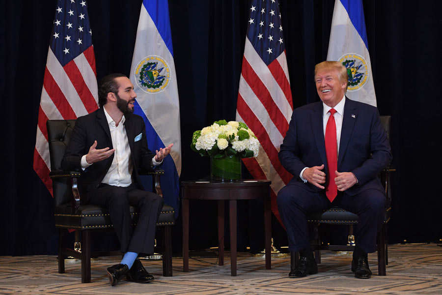 US President Donald Trump and President Nayib Bukele of El Salvador h