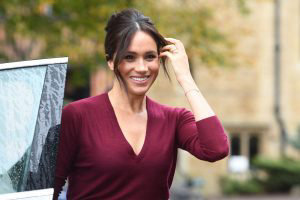 Meghan, Duchess of Sussex arrives to attend a roundtable discussion o