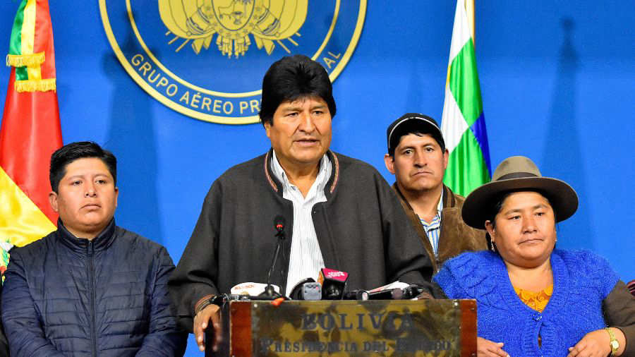 Evo Morales renuncia a la presidencia de Bolivia tras días 