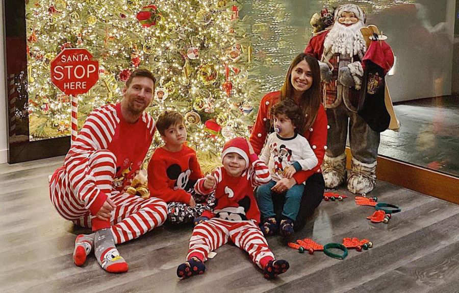 La familia Messi celebró Navidad con una vestimenta que revolucionó las