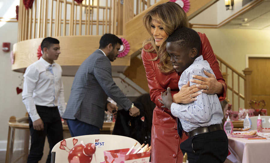 First Lady Melania Trump Visits Children's Inn At The National Institutes For Health On Valentine's Day