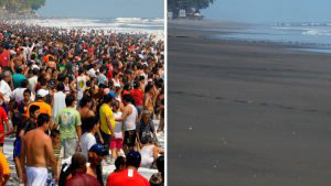 El antes y después de las playas salvadoreñas que muestran el impacto de la cuarentena