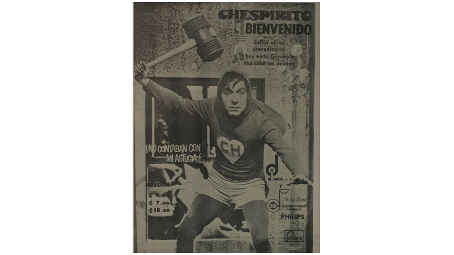 Anuncio de bienvenida a Chespirito en 1976
