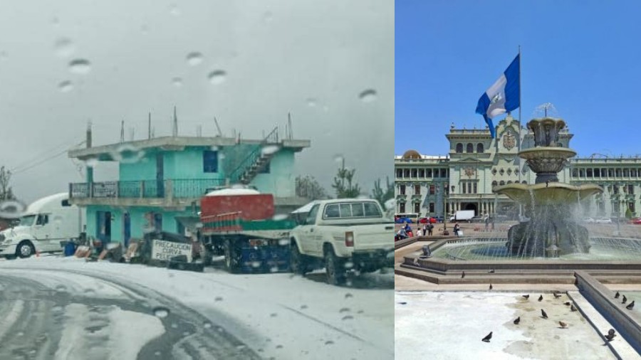 Photographs of the unusual "snowfall" that registered a municipality of