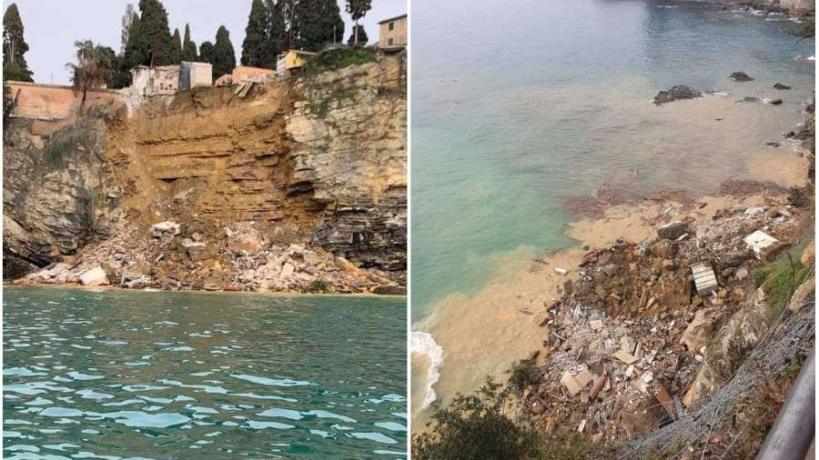 Conmoción en Italia: Cementerio ubicado en un acantilado se derrumba y los ataúdes caen en el mar