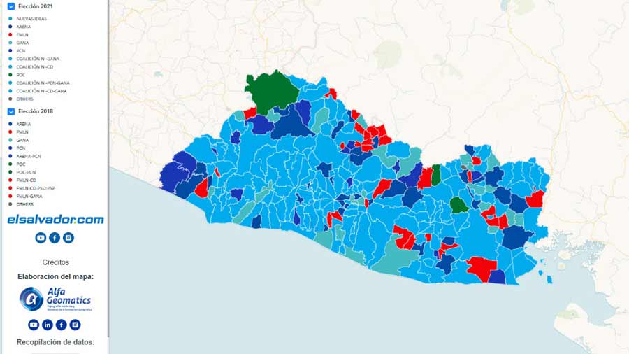 MAP: New ideas have won more than half of the 262 mayoralties in El Salvador