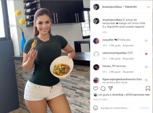 Doctora Sindy Orellana promueve el mango con chile y aiguashte y sus
