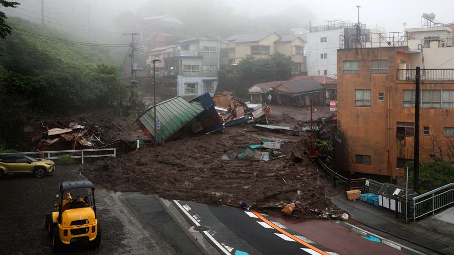 Mudslide triggered torrential rain left 20 people missing in Atami, Shizuoka Prefecture