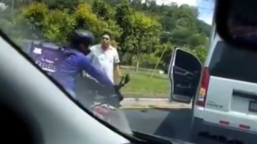 Police stop food delivery motorcycle driver