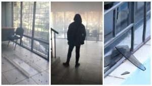 FOTOS: Organizaciones de la UES causan daños durante concentración por estudiantes de nuevo ingreso