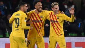 Aubameyang festejó al mejor estilo de Dragon Ball Z uno de los goles del Barcelona