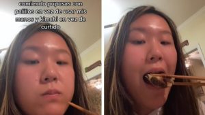 "Es una rebelde", salvadoreña de origen coreano disfruta sus pupusas con palillos y Kimchi