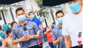 VIDEO. Reportero salvadoreño vive momento chusco pero se lo toma con humor