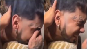 VIDEO."No llora por el dolor, sino por Karol G": Anuel AA sufre mientras borran el tatuaje de su ex