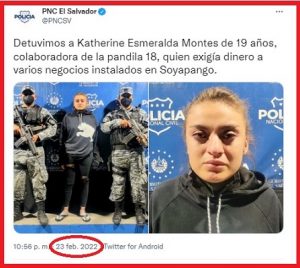 Policía captura a joven por segunda vez en menos de cuatro meses y la acusa de los mismos delitos
