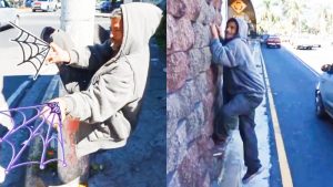 VIDEO. Se viraliza video de hombre que actúa como "Spiderman" en bulevar de El Salvador