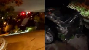 VIDEO: Intenta “volar” con su auto Tesla y termina estrellándolo