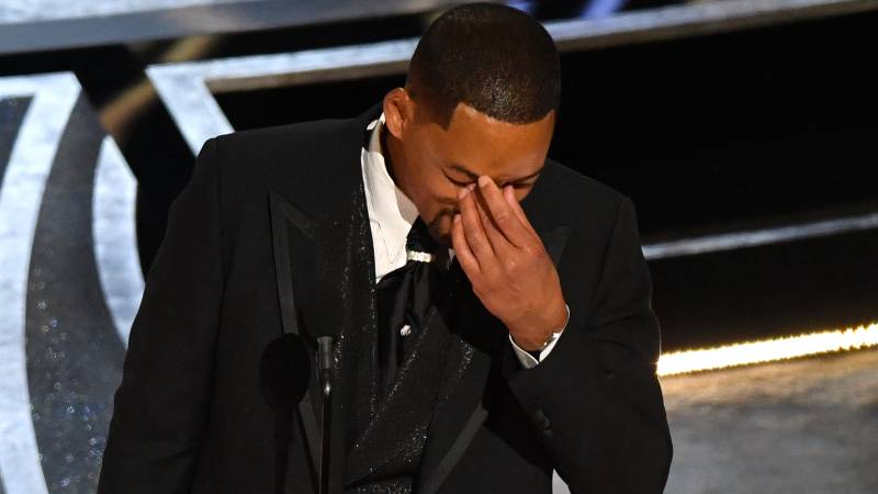 Tras recibir su premio Óscar, el actor Will Smith lloró al dar su discurso después de protagonizar el acto violento. Foto: archivo / AFP