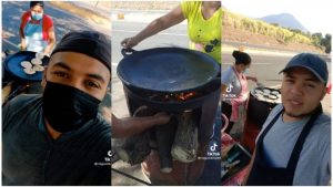 VIDEOS. Licenciado en inglés promociona su venta de pupusas en comal por TikTok