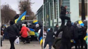 VIDEO: Ucranianos hacen una barricada humana para impedir el paso de soldados rusos a Kupiansk