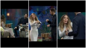 VIDEO: Belinda electrocutó a presentador español durante un programa en vivo