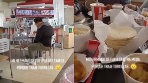 VIRAL: Joven almuerza separado de la familia porque llevaron tortillas al restaurante
