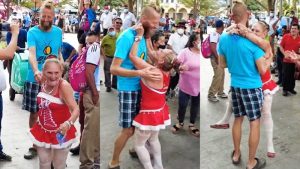 VIDEO. Yajaira le echa el ojo a turista suizo y lo seduce con besos y caricias