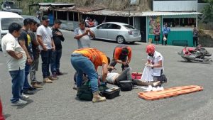 Embarazada resulta lesionada en accidente de motocicleta en San Pedro Perulapán