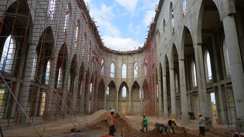 Así avanza la construcción del templo gótico en honor a la Virgen de Fátima  - Noticias de El Salvador