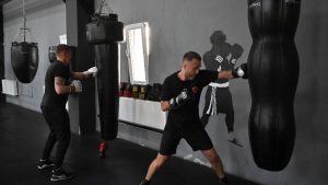 Boxeo contra el estrés de la guerra en Kiev