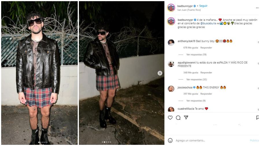 Bad Bunny: Y hoy se puso minifalda Los phillies en las Louis