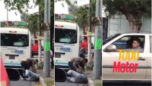 VIDEO: En medio del tráfico, conductor golpea a un adulto mayor en calle de Mejicanos