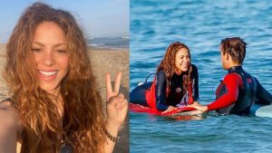 Captan a Shakira divirtiéndose con un surfista en Cantabria