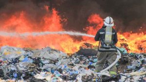 Incendio en el relleno sanitario de San Miguel