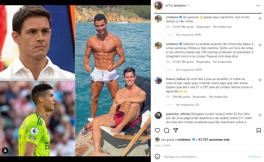 Cristiano Ronaldo Respuesta Instagram Fichaje