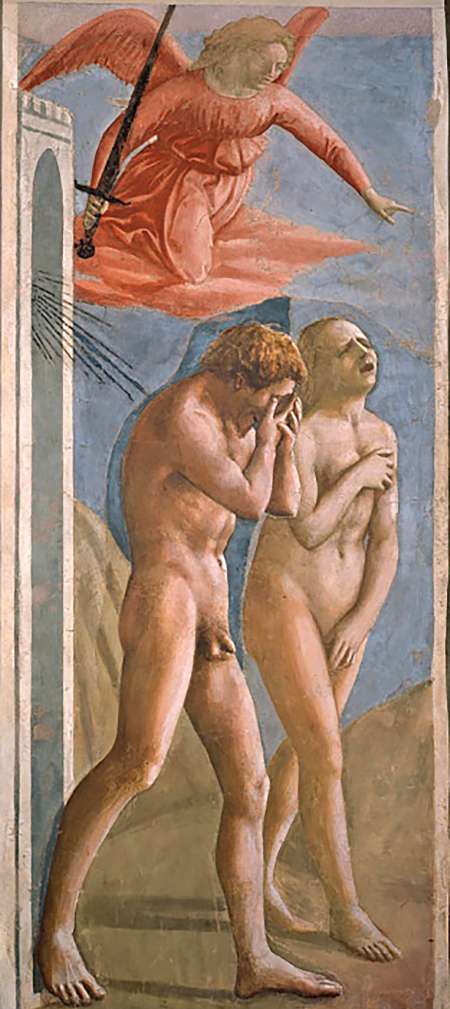 “La expulsión de Adán y Eva del Paraíso”, de Masaccio. Se encuentra en la Capilla Brancacci en la iglesia Santa María del Carmine, Florencia.
