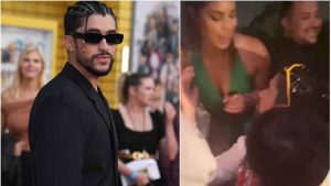 ¡Descontrolado! Captan a Bad Bunny dándole tremendo beso a una mujer que no es su novia y genera debate entre los fans