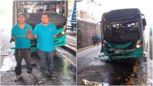 10 lesionados en choque de buses de la Ruta 52 en San Salvador